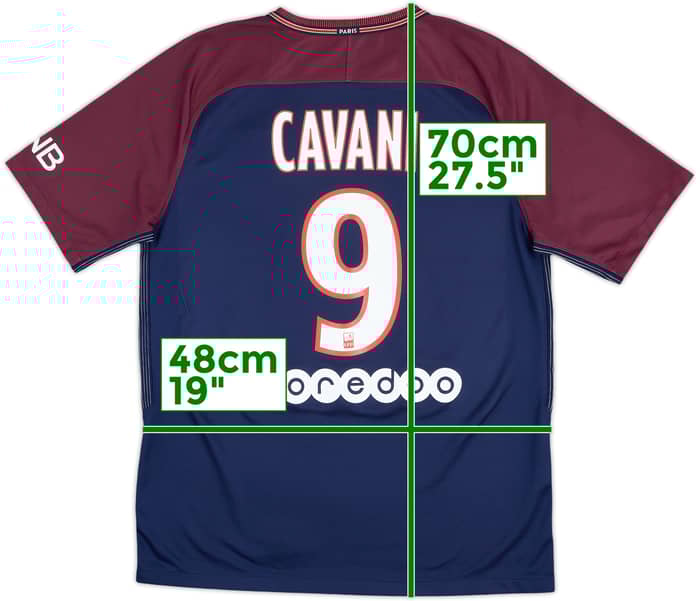 2017-18 Paris Saint-Germain Home Shirt Cavani #9 - 8/10 - (M)