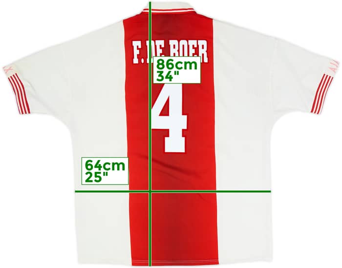 1997-98 Ajax Home Shirt F.De Boer #4 - 7/10 - (XXL)