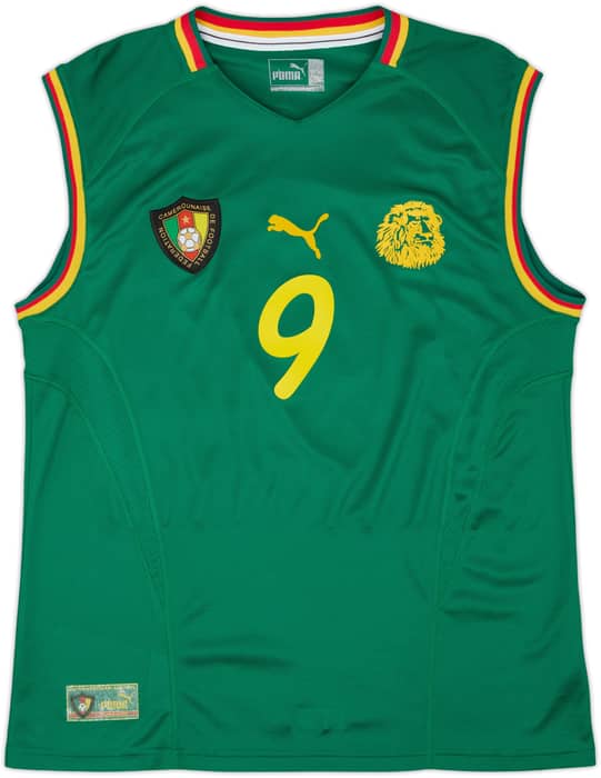 2002 Cameroon Home Vest Shirt Eto'o #9 - 8/10 - (L)