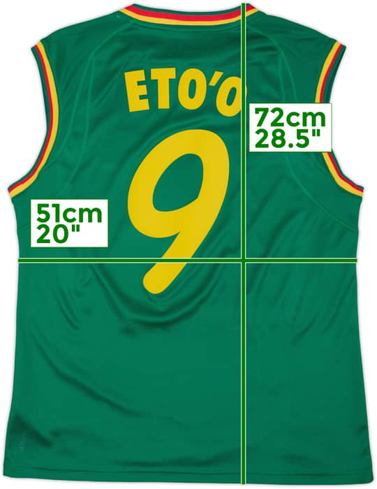 2002 Cameroon Home Vest Shirt Eto'o #9 - 8/10 - (L)