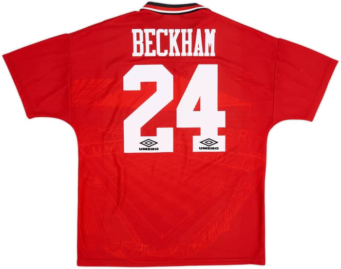 1994-96 Manchester United Home Shirt Beckham #24 - 9/10 - (L)