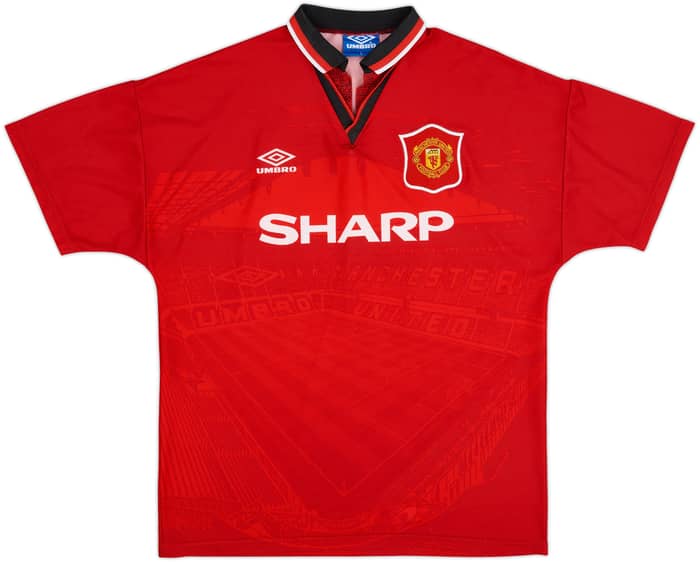 1994-96 Manchester United Home Shirt Beckham #24 - 9/10 - (L)