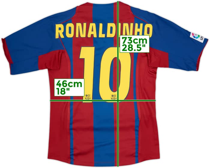 2004-05 Barcelona Home Shirt Ronaldinho #10 - 8/10 - (S)