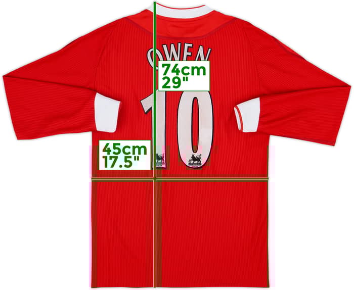 Camiseta de local del Liverpool 2002-04 L/S Owen #10 - 6/10 - (S)
