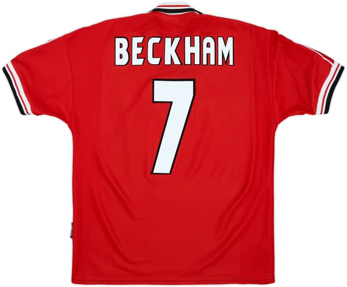 1998-00 Manchester United Home Shirt Beckham #7 - 6/10 - (M)