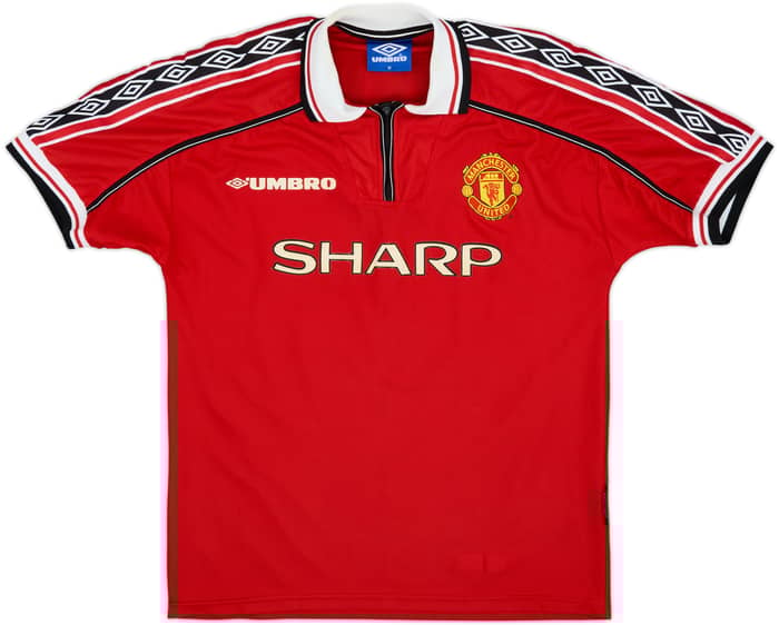1998-00 Manchester United Home Shirt Beckham #7 - 6/10 - (M)