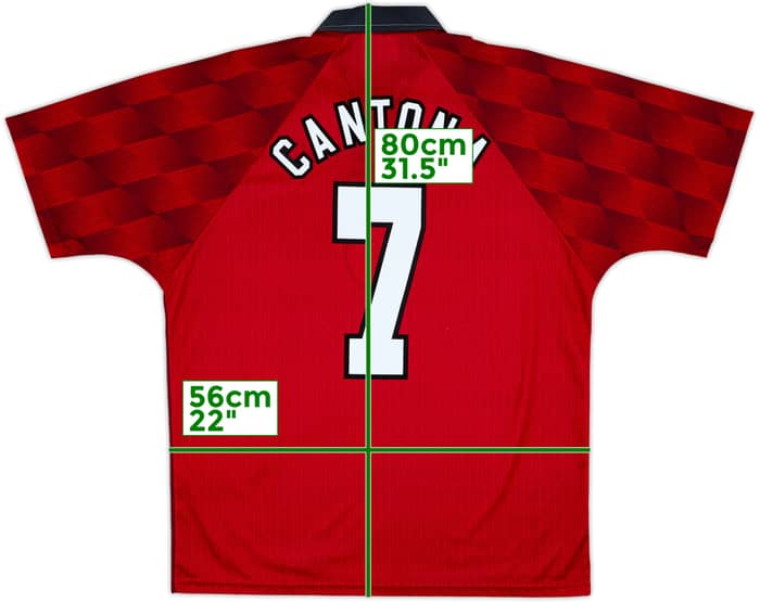 1996-98 Manchester United Home Shirt Cantona #7 - 8/10 - (L)