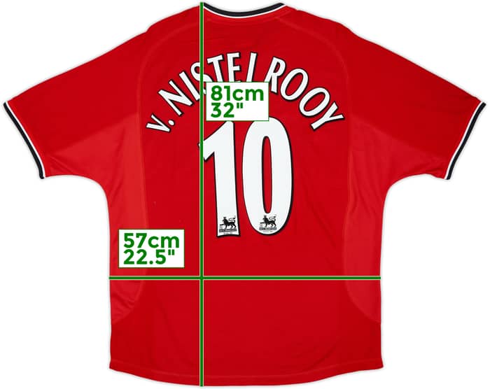 2000-02 Manchester United Home Shirt V.Nistelrooy #10 - 8/10 - (L)