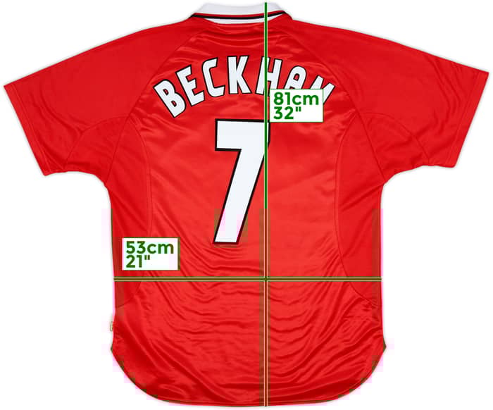 1997-00 Manchester United CL Shirt Beckham #7 - 9/10 - (L)