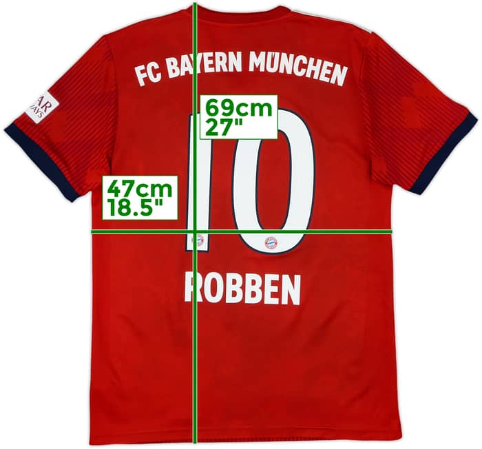 2018-19 Bayern Munich Home Shirt Robben #10 - 8/10 - (S)