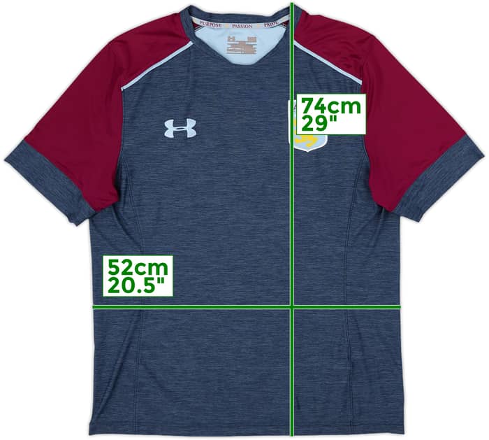 Camiseta de entrenamiento Under Armour del Aston Villa 2016-17 - 8/10 - (M)