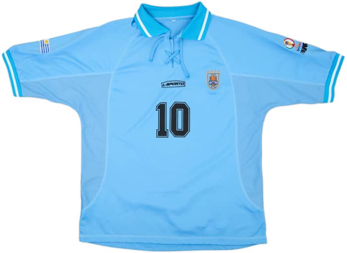 2002 Uruguay Home Shirt #10 - 9/10 - (L)