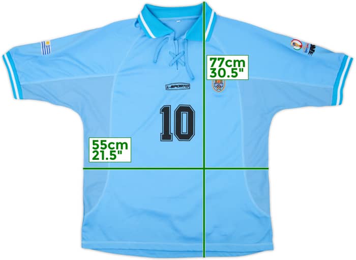 2002 Uruguay Home Shirt #10 - 9/10 - (L)