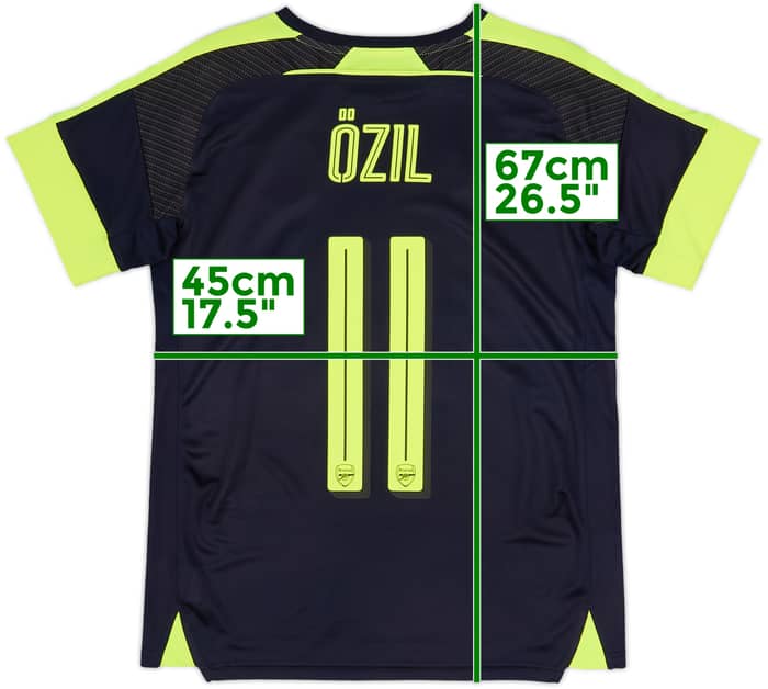 Camiseta de la tercera equipación del Arsenal 2016-17 Ozil #11 10/10 (Niños L)