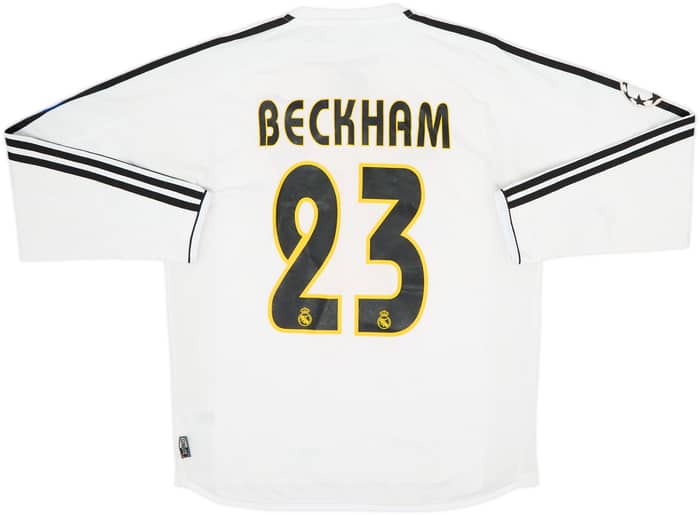 2003-04 Real Madrid Home L/S Shirt Beckham #23 - 5/10 - (M)