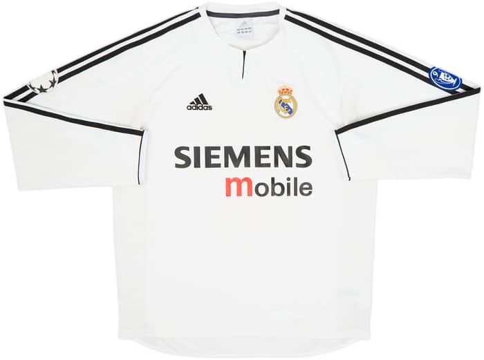 2003-04 Real Madrid Home L/S Shirt Beckham #23 - 5/10 - (M)