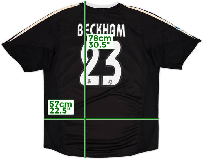 2004-05 Real Madrid Camiseta Visitante Beckham #23 - 8/10 - (L)