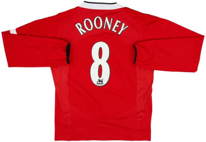 2004-06 Manchester United Home L/S Shirt Rooney #8 - 8/10 - (M)