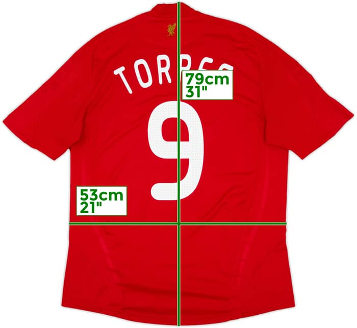 2008-10 Liverpool Camiseta de local Torres #9 - 6/10 - (L)