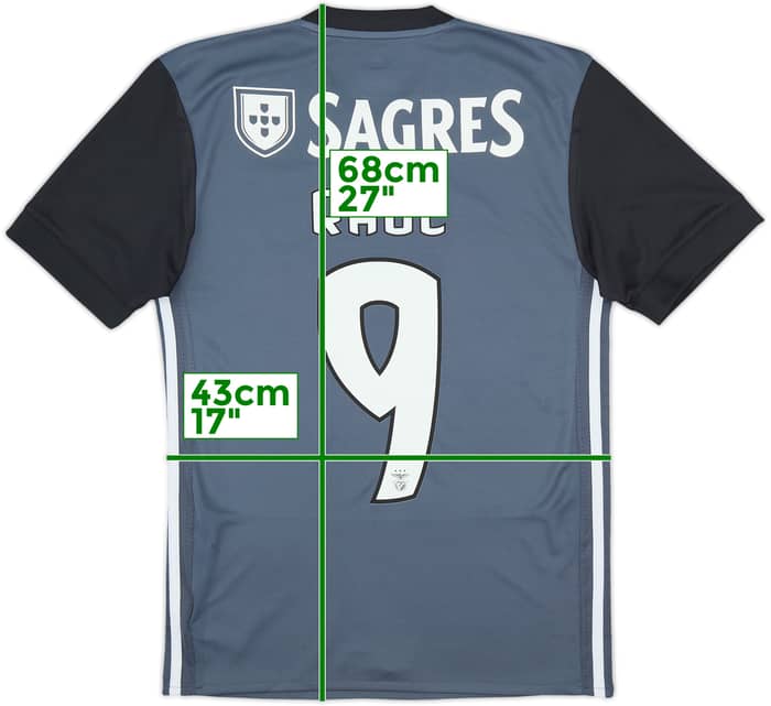 Camiseta de visitante del Benfica 2017-18 Raul #9 - 6/10 - (XS)