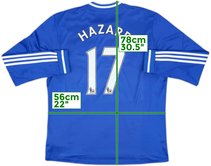 Camiseta de local del Chelsea 2013-14 de manga larga Hazard #17 - 7/10 - (L)