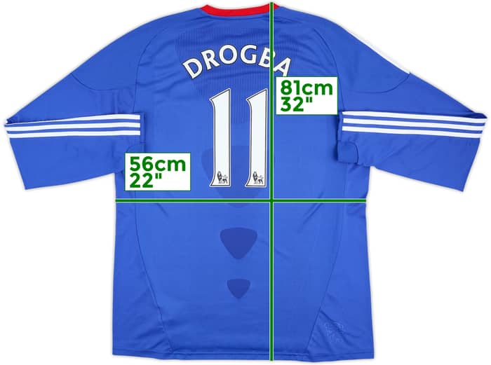 2010-11 Chelsea Home L/S Shirt Drogba #11 - 10/10 - (XL)