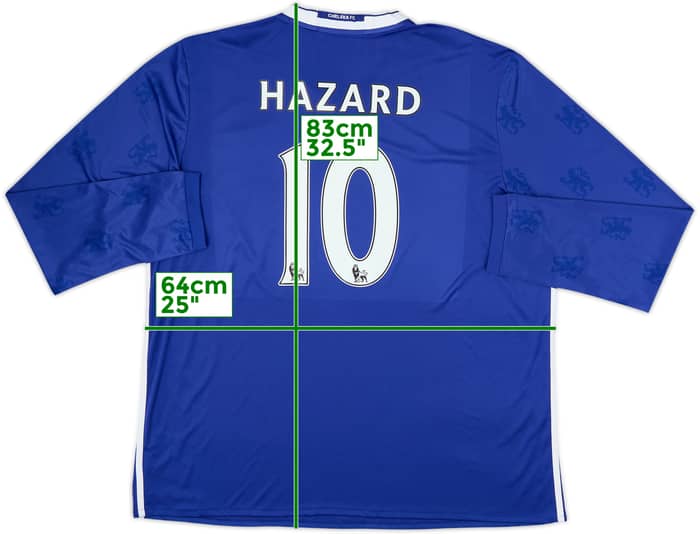 Camiseta de local del Chelsea 2016-17 manga larga Hazard #10 - 8/10 - (XXL)