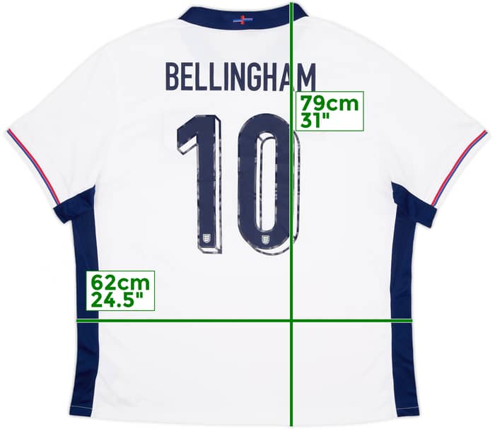 2024-25 England Home Shirt Bellingham #10 - 9/10 - (XXL)