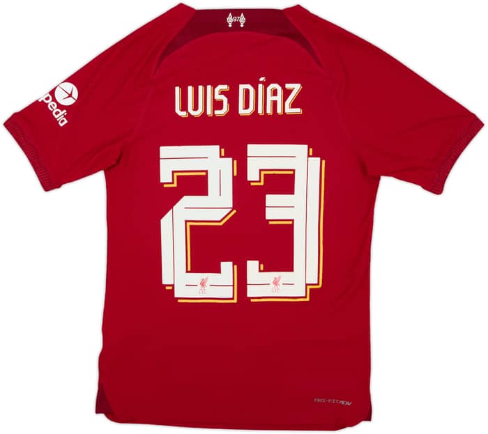 2022-23 Liverpool Authentic Home Shirt Luis Diaz #23 - 5/10 - (S)