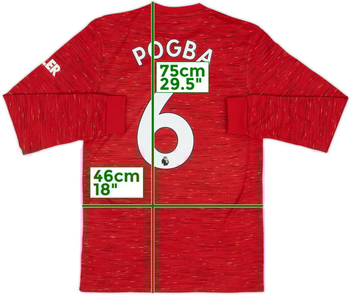 Camiseta L/S de local del Manchester United 2020-21 Pogba #6 - 10/10 - (S)