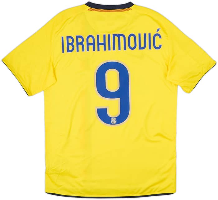 2008-10 Barcelona Away Shirt Ibrahimovic #9 - 7/10 - (S)