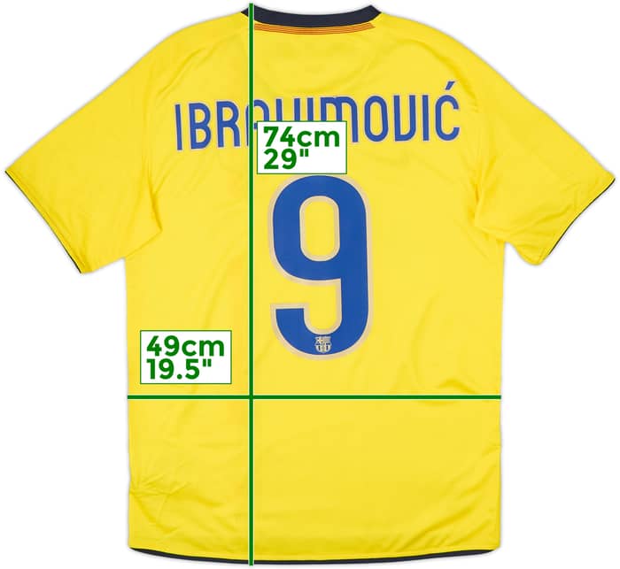 2008-10 Barcelona Away Shirt Ibrahimovic #9 - 7/10 - (S)