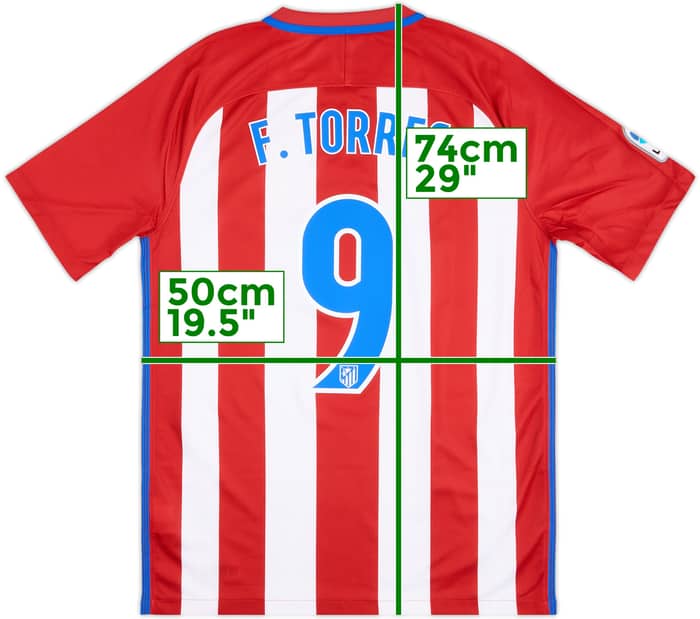 2016-17 Atletico Madrid Home Shirt Torres #9 - 6/10 - (M)