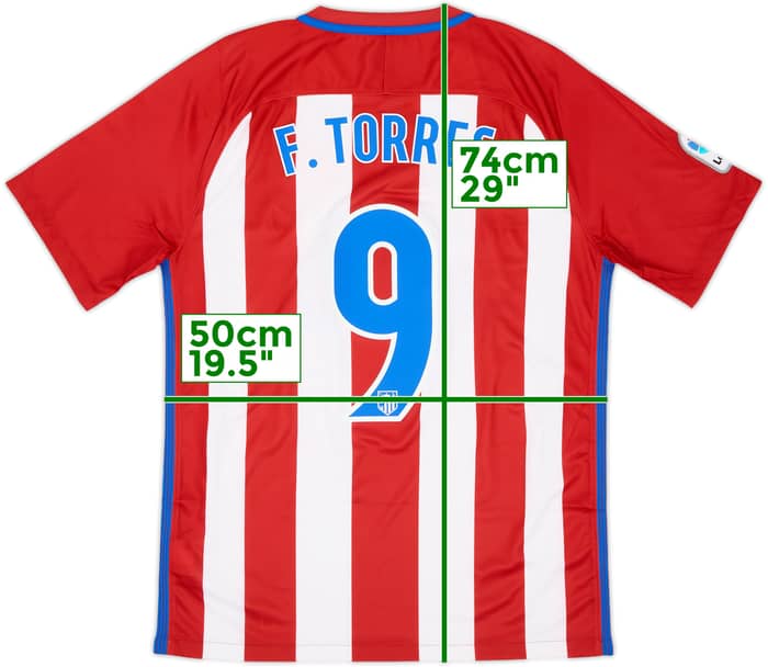 2016-17 Atletico Madrid Home Shirt Torres #9 - 6/10 - (M)