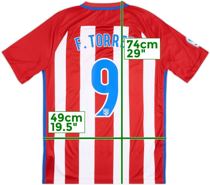 2016-17 Atletico Madrid Home Shirt Torres #9 - 7/10 - (M)