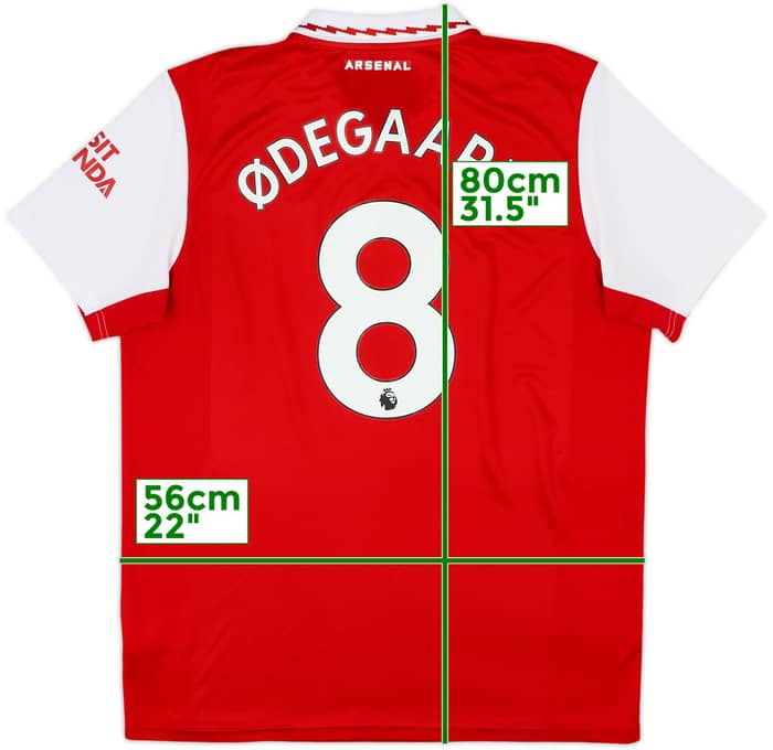 2022-23 Arsenal Home Shirt Odegaard #8 - 8/10 - (L)