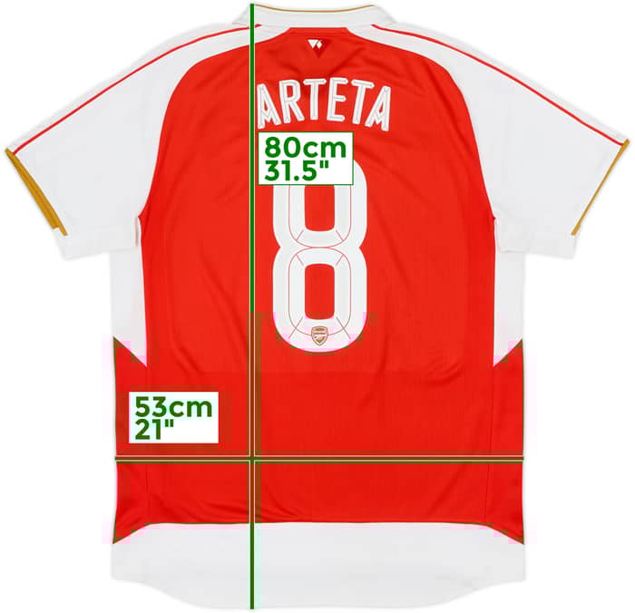 2015-16 Arsenal Local Camiseta Arteta #8 - 6/10 - (L)