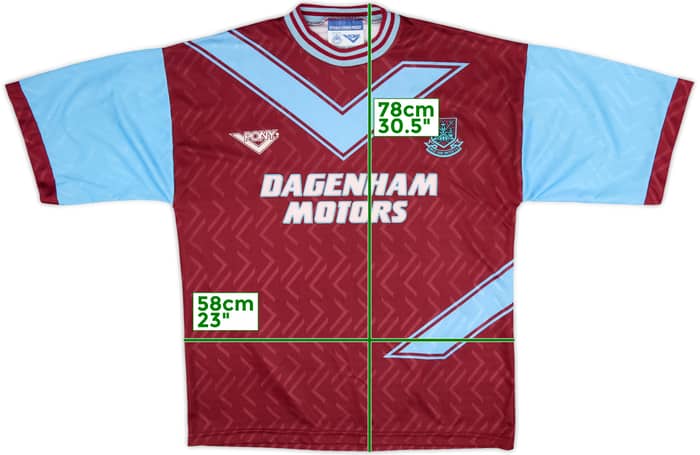 1993-95 West Ham Home Shirt - 8/10 - (XL)