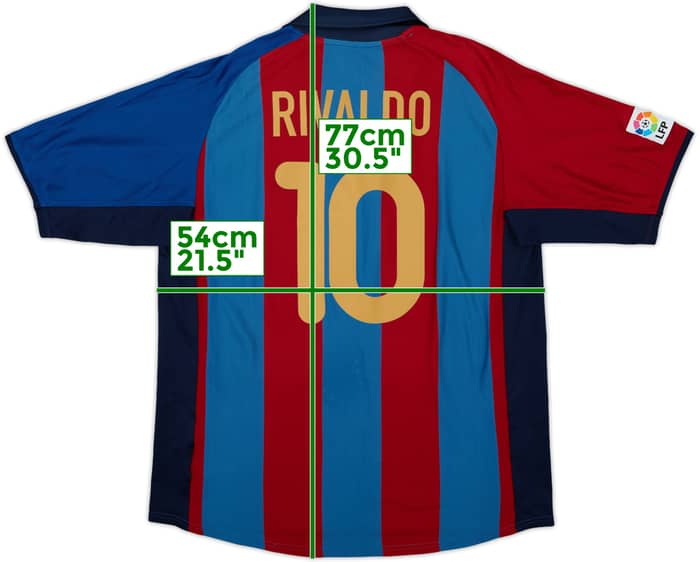 Camiseta de local del Barcelona 2001-02 Rivaldo #10 - 7/10 - (L)