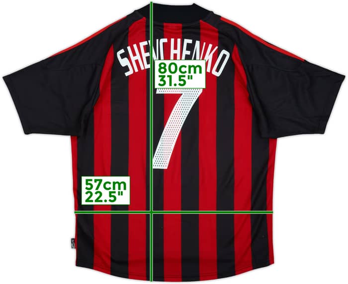 2002-03 AC Milan Home Shirt Shevchenko #7 - 8/10 - (L)