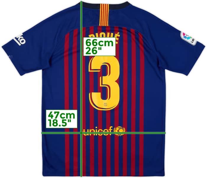 Camiseta de local del Barcelona 2018-19 Pique #3 - 9/10 - (XL.Niños)