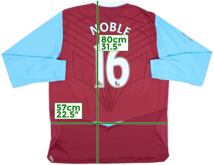 2007-08 West Ham Home L/S Shirt Noble #16 - 9/10 - (XL)