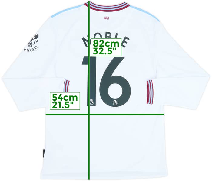 2019-20 West Ham Away L/S Shirt Noble #16 - 9/10 - (XL)