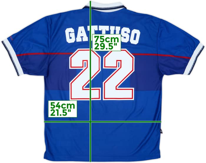 1997-99 Rangers Home Shirt Gattuso #22 - 8/10 - (L)