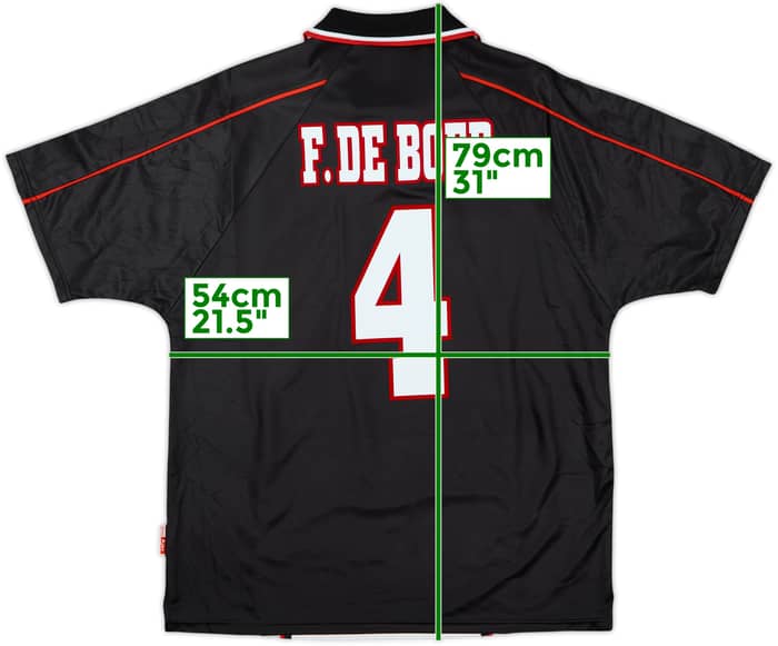 1998-99 Ajax Camiseta Visitante F.De Boer #4 - 8/10 - (L)