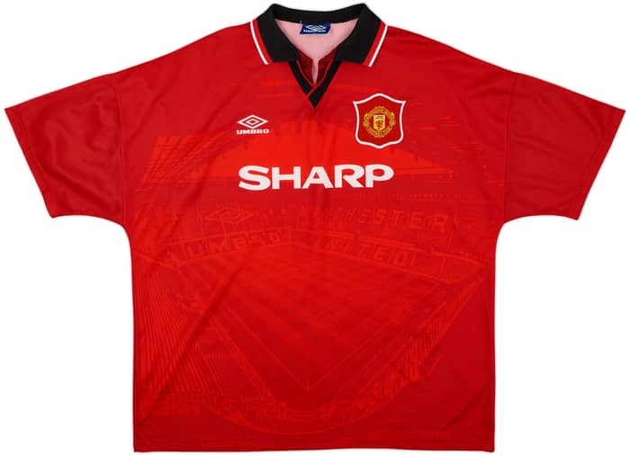 1994-96 Manchester United Home Shirt Beckham #24 - 8/10 - (XXL)
