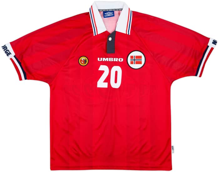 1998-00 Norway Home Shirt Solskjaer #20 - 8/10 - (L)