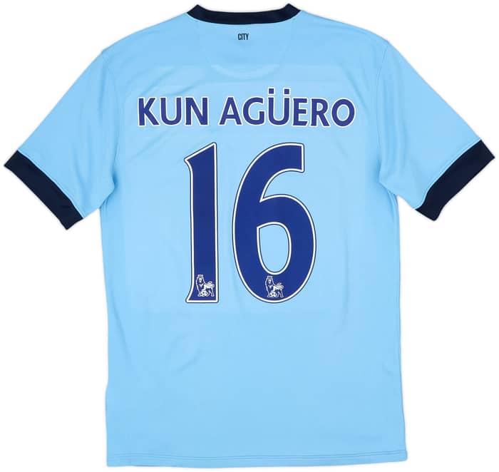 2014-15 Manchester City Home Shirt Kun Aguero #16 - 7/10 - (M)