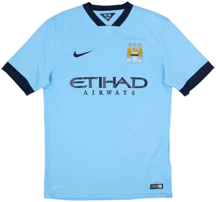 2014-15 Manchester City Home Shirt Kun Aguero #16 - 7/10 - (M)