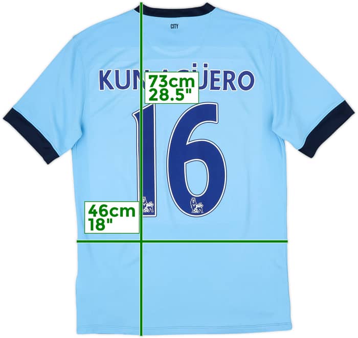 2014-15 Manchester City Home Shirt Kun Aguero #16 - 7/10 - (M)